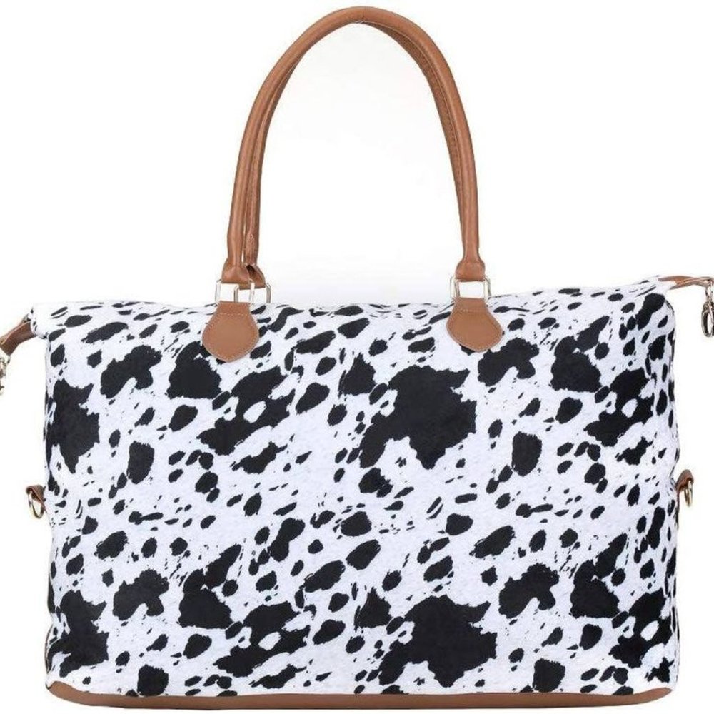 Cow Hide Pattern Weekender Bag
